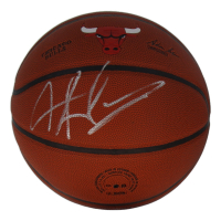 Dennis Rodman Signed Bulls Logo NBA Basketball (Schwartz) at PristineAuction.com
