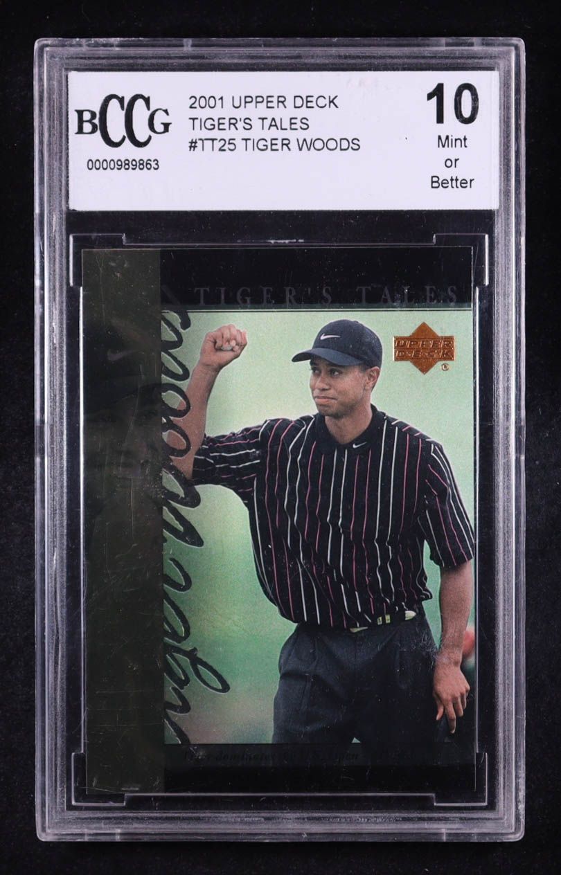 Tiger Woods 2001 Upper Deck Tiger's Tales #TT25 RC (BCCG 10) at PristineAuction.com Tiger Woods 2001 Upper Deck Tiger's Tales #TT25 RC (BCCG 10) at PristineAuction.com