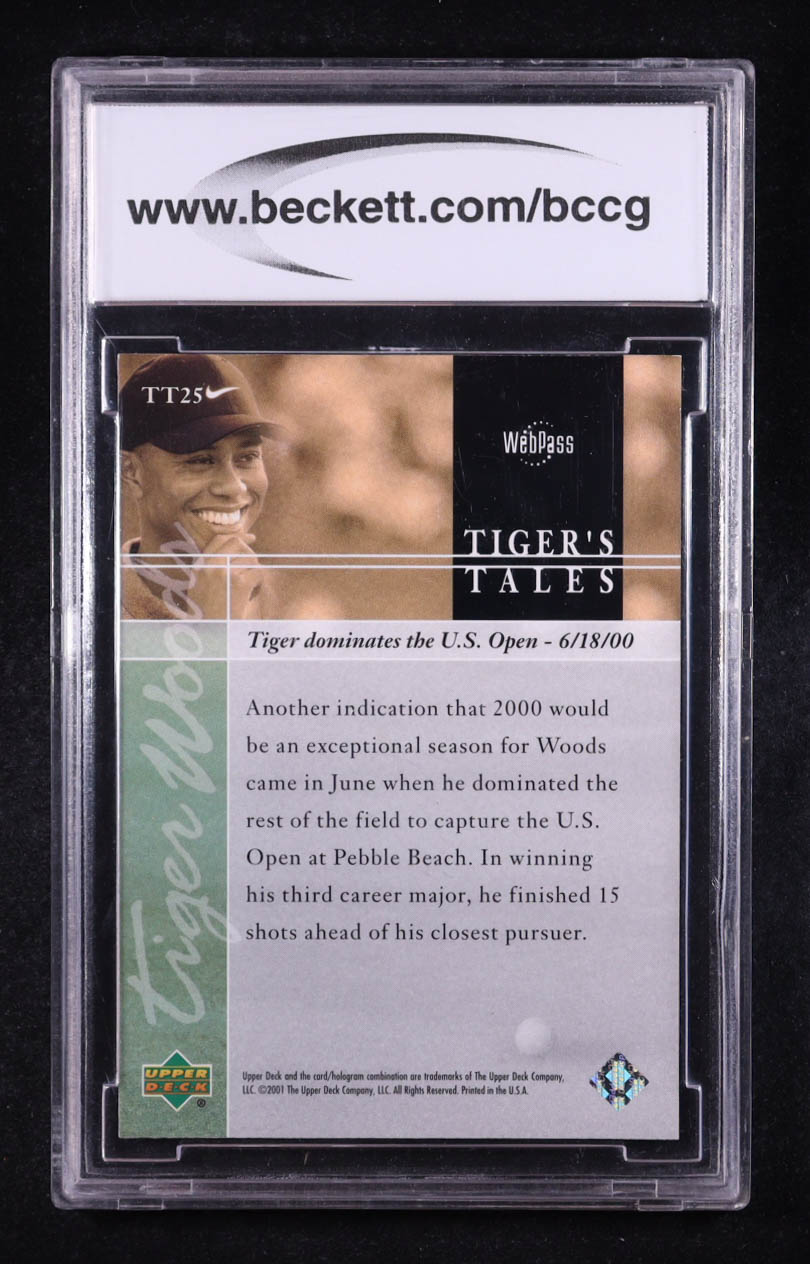Tiger Woods 2001 Upper Deck Tiger's Tales #TT25 RC (BCCG 10) at PristineAuction.com Tiger Woods 2001 Upper Deck Tiger's Tales #TT25 RC (BCCG 10) at PristineAuction.com