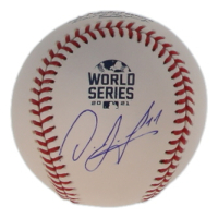 Orlando Arcia Signed Official 2021 World Series Logo Baseball (Beckett) at PristineAuction.com