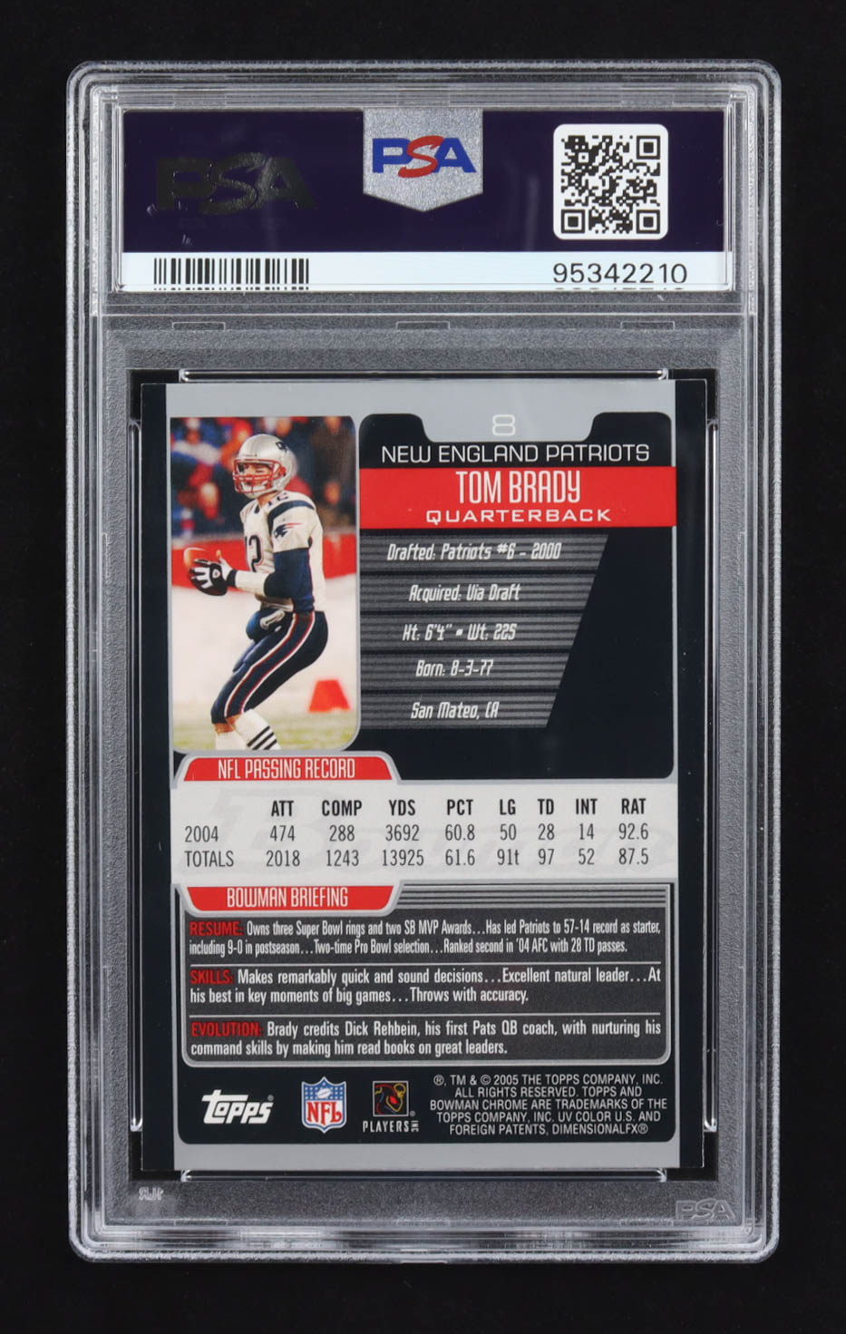 Tom Brady 2005 Bowman Chrome #8 (PSA 9) at PristineAuction.com Tom Brady 2005 Bowman Chrome #8 (PSA 9) at PristineAuction.com