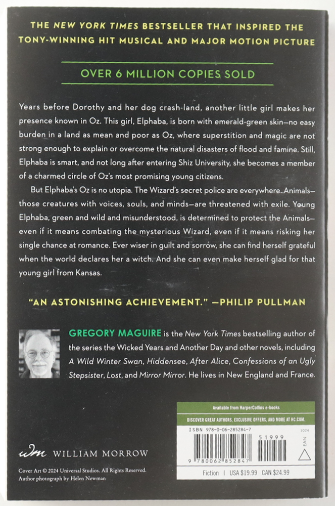 Gregory Maguire Signed Book Plate Cut in "Wicked: Everyone Deserves the Chance to Fly" Softcover Book (PSA) at PristineAuction.com Gregory Maguire Signed Book Plate Cut in "Wicked: Everyone Deserves the Chance to Fly" Softcover Book (PSA) at PristineAuction.com
