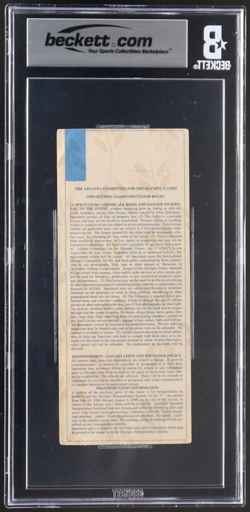1996 Original Mens Semi-Finals Soccer Game Ticket (BGS 5) at PristineAuction.com 1996 Original Mens Semi-Finals Soccer Game Ticket (BGS 5) at PristineAuction.com