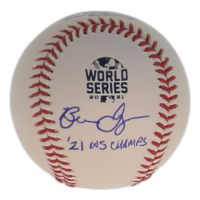 Ben Ingram Signed Official 2021 World Series Logo Baseball Inscribed "'21 WS Champs" (Beckett) at PristineAuction.com