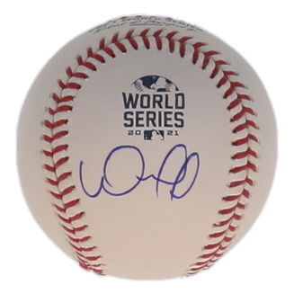 William Contreras Signed Official 2021 World Series Logo Baseball (Beckett) at PristineAuction.com William Contreras Signed Official 2021 World Series Logo Baseball (Beckett) at PristineAuction.com