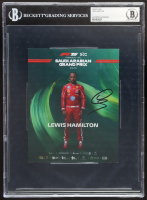 Lewis Hamilton Signed 2025 "Saudi Arabian Grand Prix" Ferarri Drivers Promo Card (BGS) at PristineAuction.com