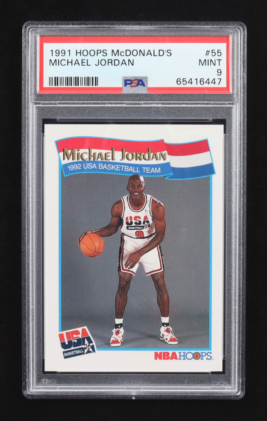 Michael Jordan 1991-92 Hoops McDonald's #55 USA (PSA 9) at PristineAuction.com Michael Jordan 1991-92 Hoops McDonald's #55 USA (PSA 9) at PristineAuction.com
