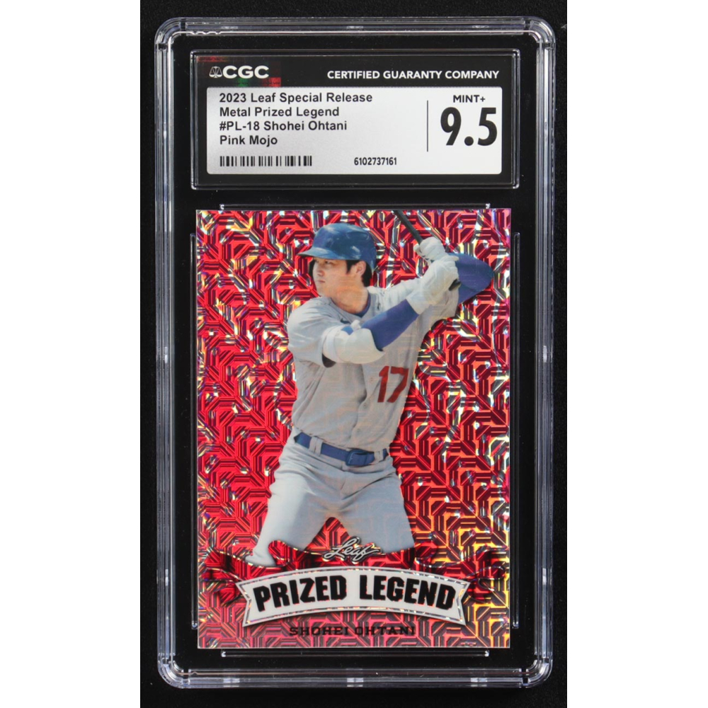 Shohei Ohtani 2023 Leaf Special Release Metal Prized Legend Pink Mojo #PL-18 #2/10 (CGC 9.5) at PristineAuction.com