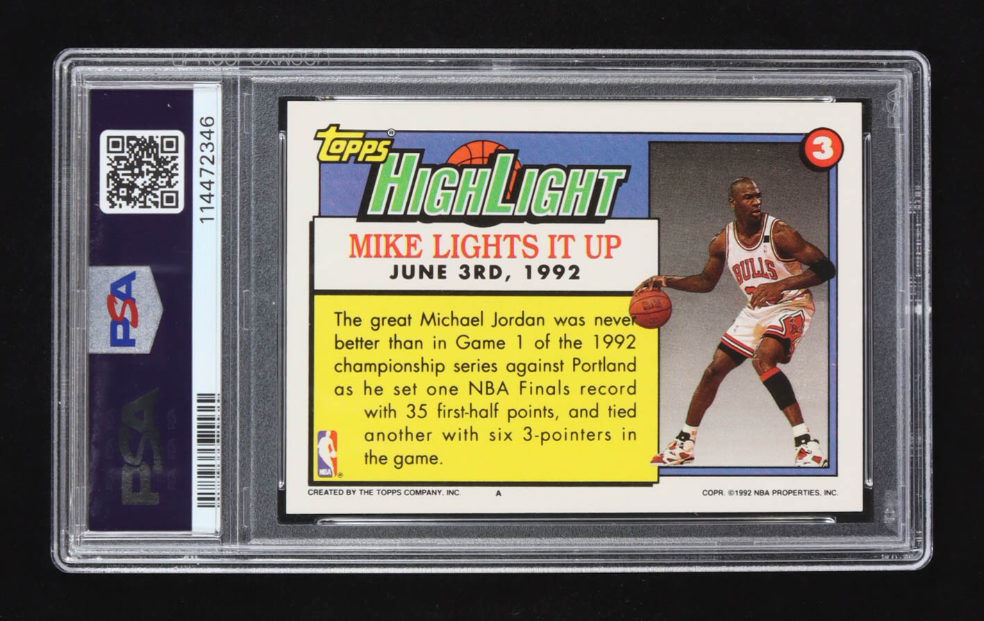 Michael Jordan 1992-93 Topps #3 (PSA 10) at PristineAuction.com Michael Jordan 1992-93 Topps #3 (PSA 10) at PristineAuction.com