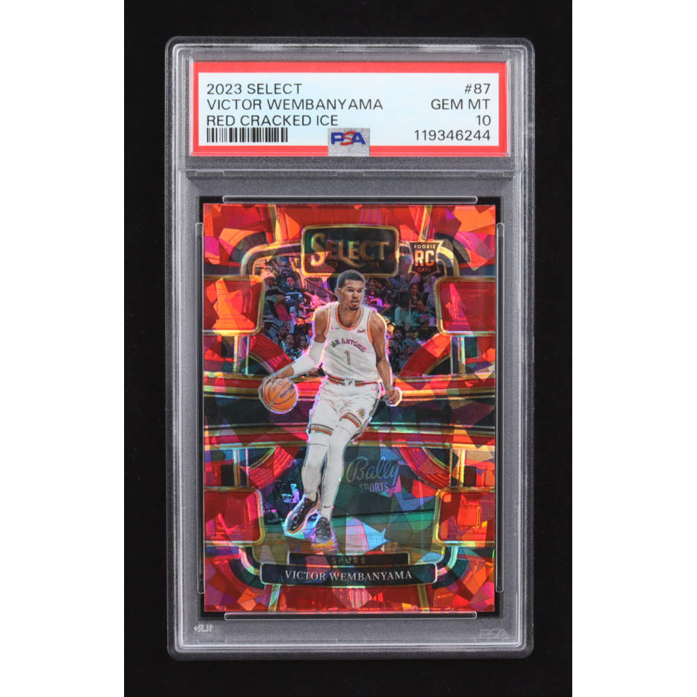 Victor Wembanyama 2023-24 Select Prizms Red Cracked Ice #87 RC (PSA 10 ...
