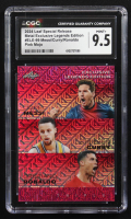 Stephen Curry / Lionel Messi / Cristiano Ronaldo 2024 Leaf Special Release Metal Exclusive Legends Edition Pink Mojo Triple #ELE-99 #6/10 (CGC 9.5) at PristineAuction.com