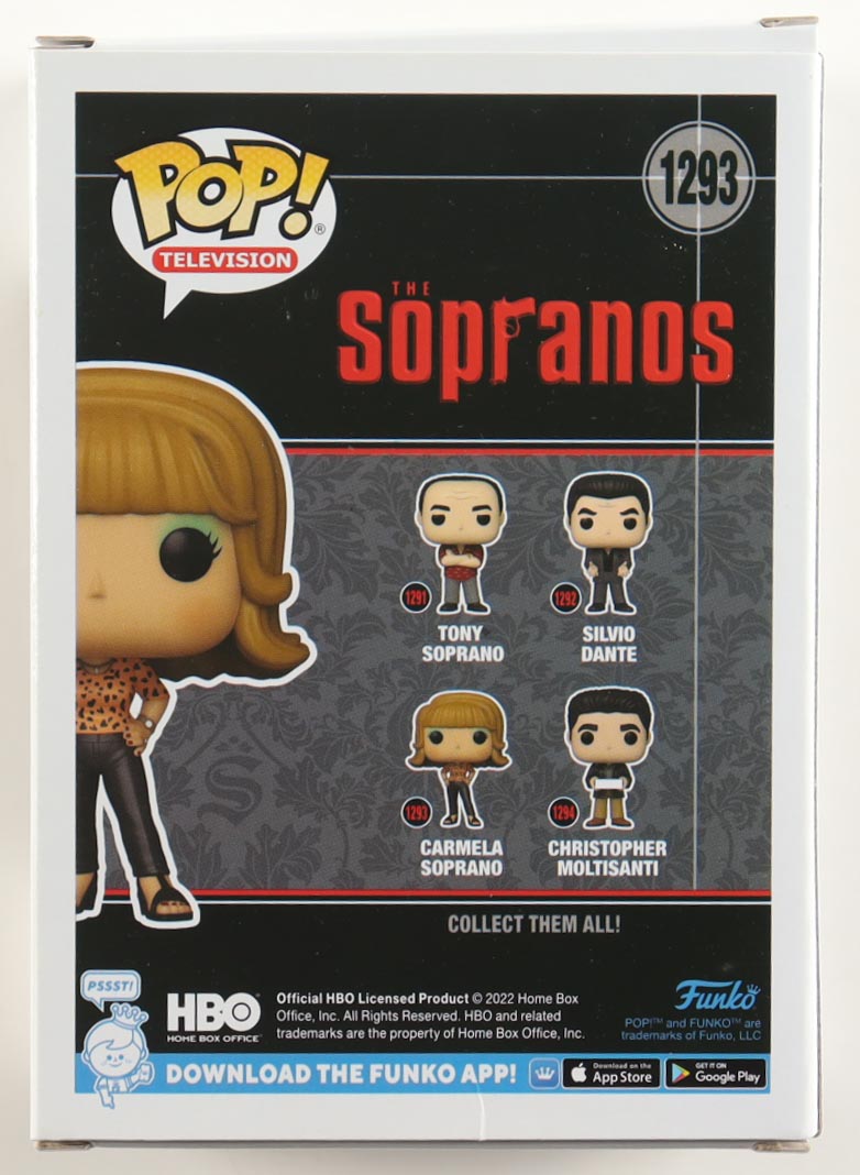 Edie Falco Signed "The Sopranos" #1293 Carmela Soprano Funko Pop! Vinyl Figure (ACOA) at PristineAuction.com Edie Falco Signed "The Sopranos" #1293 Carmela Soprano Funko Pop! Vinyl Figure (ACOA) at PristineAuction.com