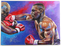 Mike Tyson Signed "Tyson vs. Holyfield" Canvas Artwork by William Lopa (JSA) at PristineAuction.com