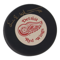 Erin Whitten Hamlen Signed Red Wings Logo Puck (Beckett) at PristineAuction.com