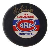 Maurice Richard Signed Canadiens Logo Hockey Puck (Beckett) at PristineAuction.com