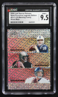 Archie Manning / Peyton Manning / Eli Manning 2024 Leaf Metal Special Release Exclusive Legends Ed. Manning Family Silver Mojo Triple #ELE-105 #18/25 (CGC 9.5) at PristineAuction.com