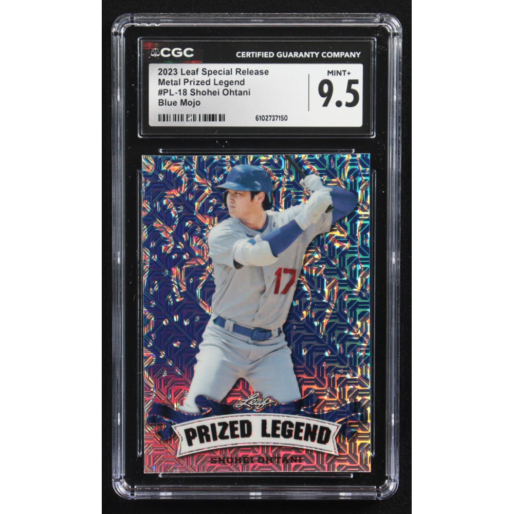 Shohei Ohtani 2023 Leaf Special Release Metal Prized Legend Blue Mojo #PL-18 #20/20 (CGC 9.5) at PristineAuction.com