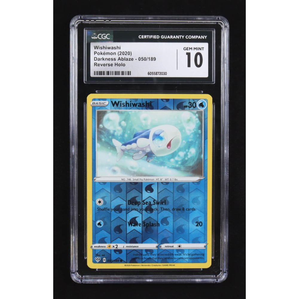 Wishiwashi 2020 Pokemon Sword and Shield Darkness Ablaze Reverse Foil #050 (CGC 10) at PristineAuction.com