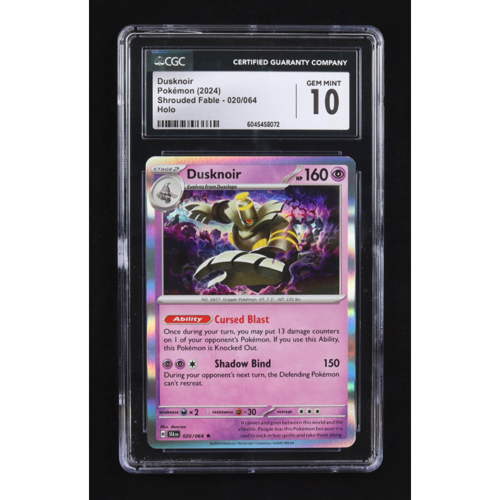 Dusknoir 2024 Pokemon TCG Scarlet & Violet Shrouded Fable #020 HOLO (CGC 10) at PristineAuction.com