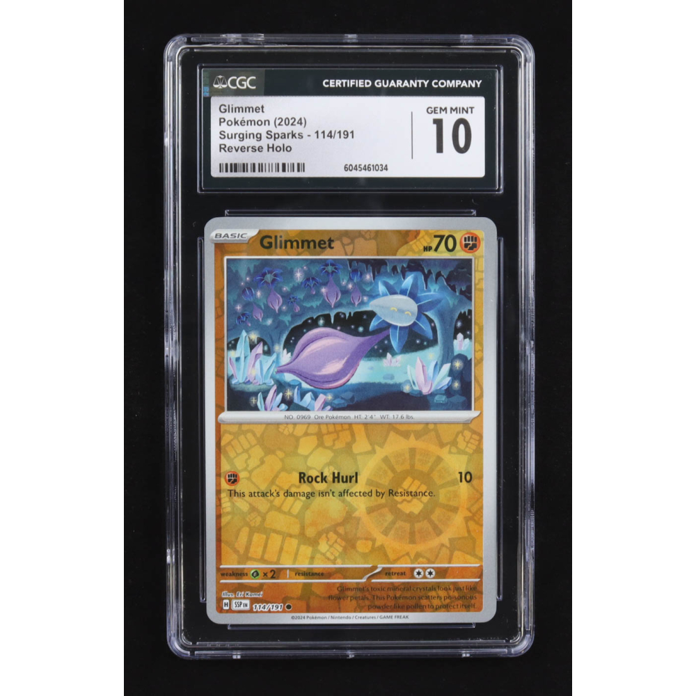 Glimmet 2024 Pokemon TCG Scarlet & Violet Surging Sparks #114 REVERSE HOLO (CGC 10) at PristineAuction.com