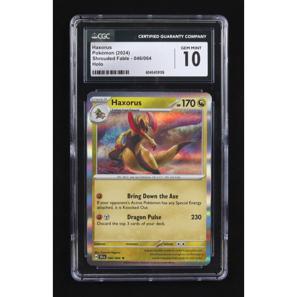 Haxorus 2024 Pokemon TCG Scarlet & Violet Shrouded Fable #046 HOLO (CGC 10) at PristineAuction.com
