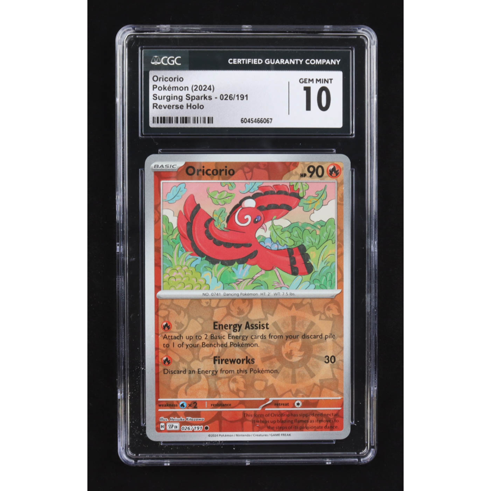 Oricorio 2024 Pokemon TCG Scarlet & Violet Surging Sparks #026 REVERSE HOLO (CGC 10) at PristineAuction.com