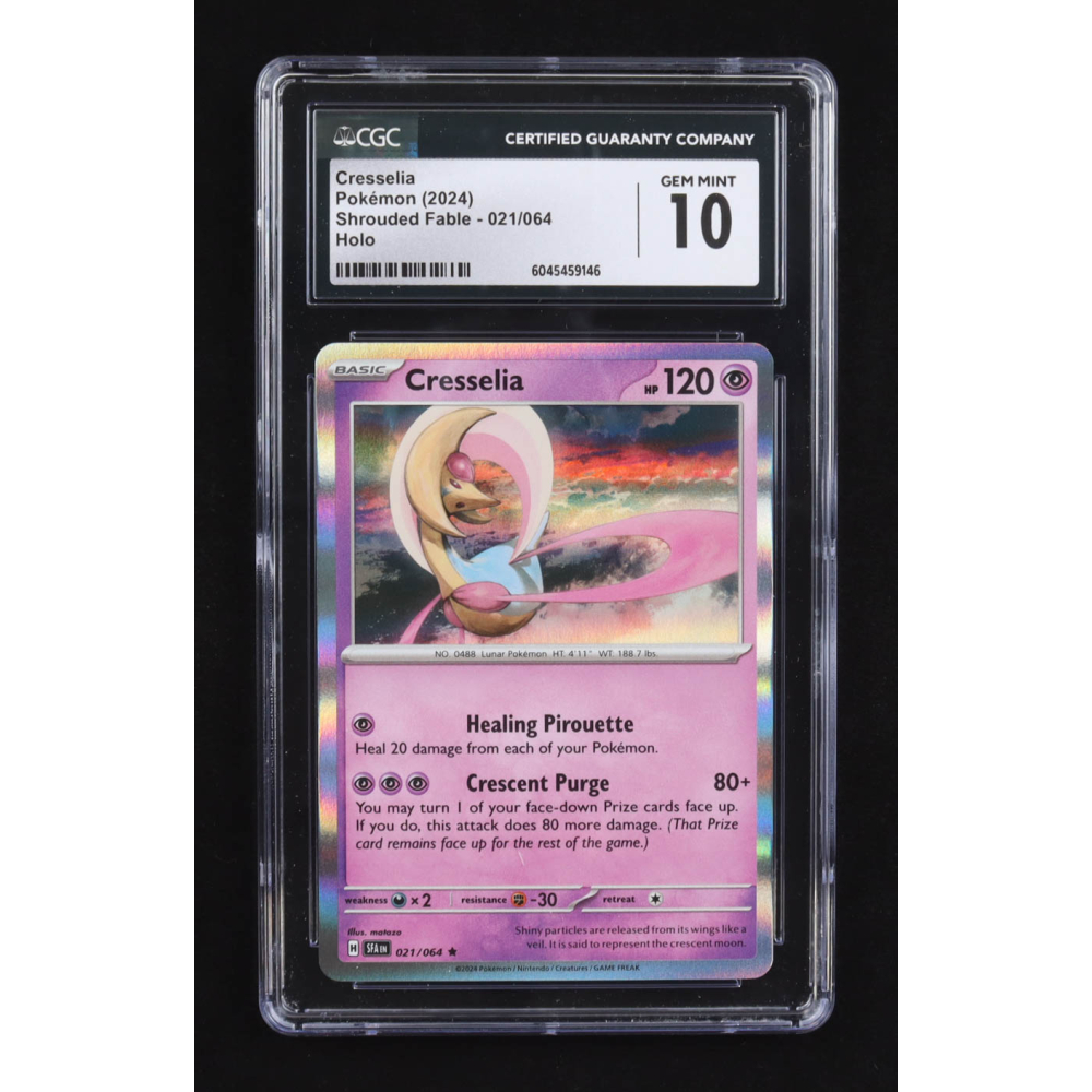 Cresselia 2024 Pokemon TCG Scarlet & Violet Shrouded Fable #021 HOLO (CGC 10) at PristineAuction.com