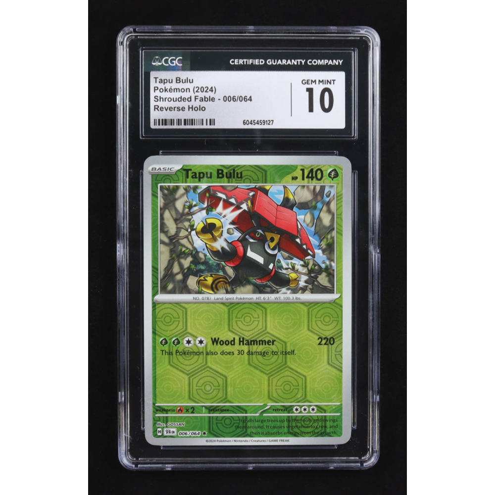Tapu Bulu 2024 Pokemon TCG Scarlet & Violet Shrouded Fable #006 REVERSE HOLO (CGC 10) at PristineAuction.com