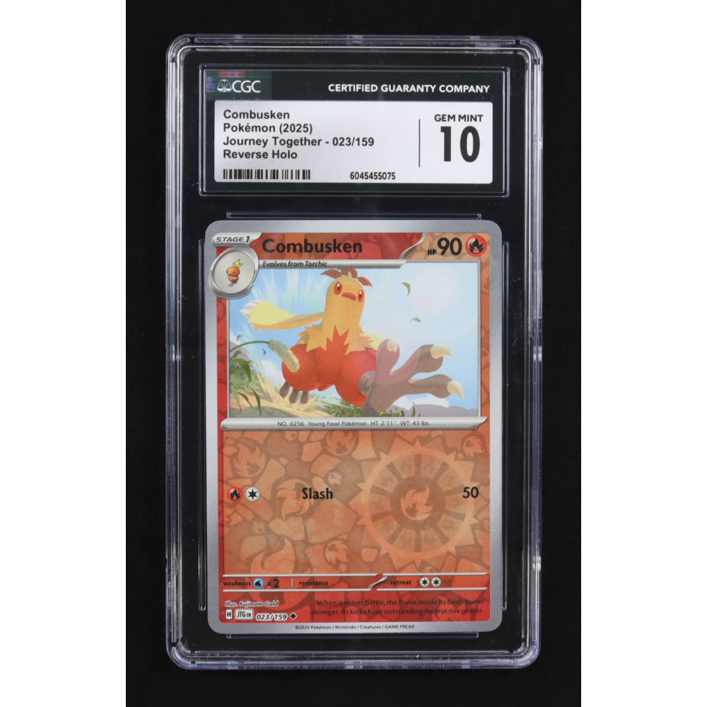 Combusken 2025 Pokemon TCG Scarlet & Violet Journey Together #023 REVERSE HOLO (CGC 10) at PristineAuction.com
