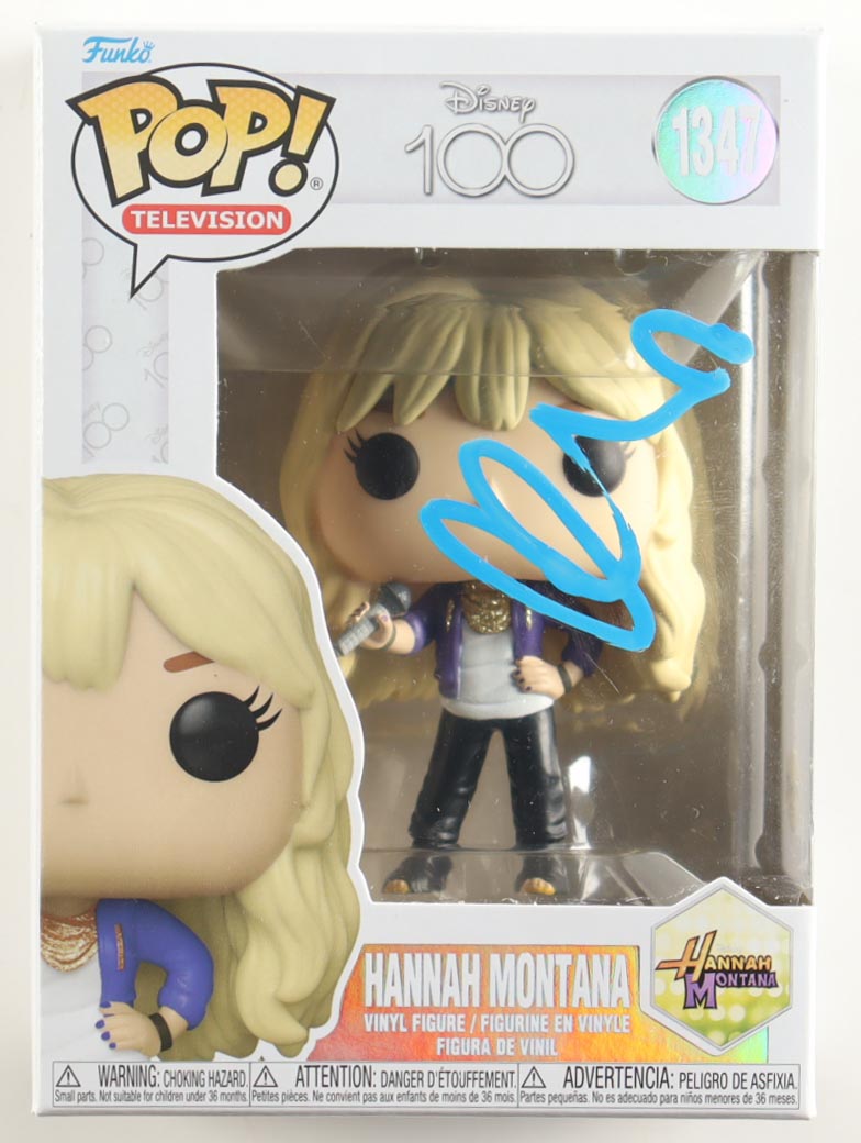 Miley Cyrus Signed "Disney 100" #1347 Hannah Montana Funko Pop! Vinyl Figure (AutographCOA) at PristineAuction.com Miley Cyrus Signed "Disney 100" #1347 Hannah Montana Funko Pop! Vinyl Figure (AutographCOA) at PristineAuction.com