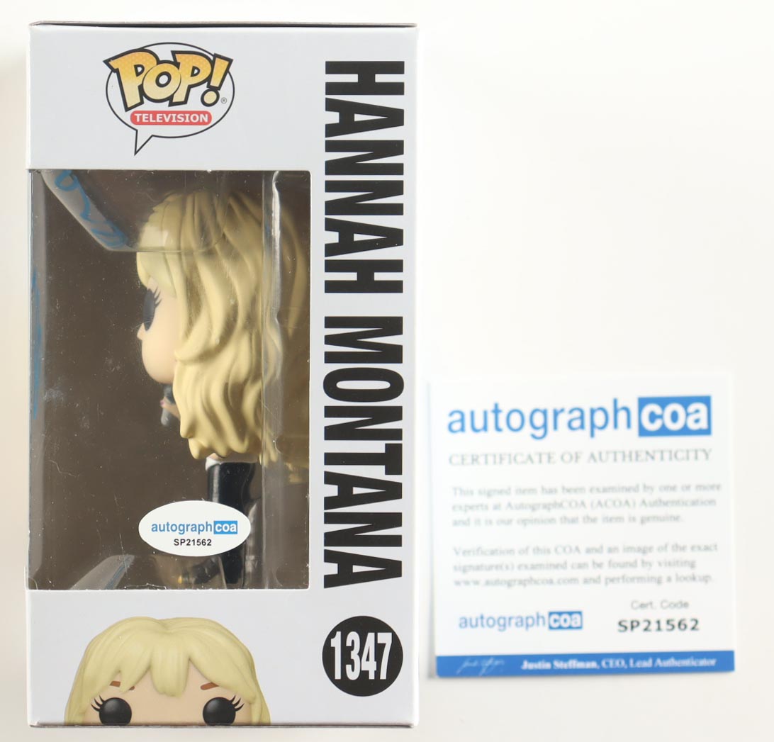 Miley Cyrus Signed "Disney 100" #1347 Hannah Montana Funko Pop! Vinyl Figure (AutographCOA) at PristineAuction.com Miley Cyrus Signed "Disney 100" #1347 Hannah Montana Funko Pop! Vinyl Figure (AutographCOA) at PristineAuction.com