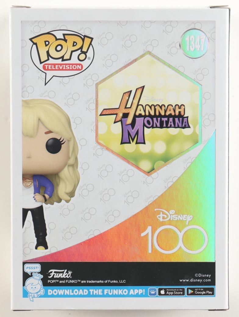 Miley Cyrus Signed "Disney 100" #1347 Hannah Montana Funko Pop! Vinyl Figure (AutographCOA) at PristineAuction.com Miley Cyrus Signed "Disney 100" #1347 Hannah Montana Funko Pop! Vinyl Figure (AutographCOA) at PristineAuction.com