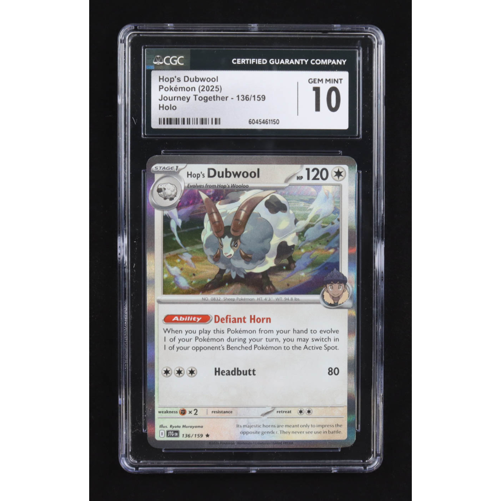 Hop's Dubwool 2025 Pokemon TCG Scarlet & Violet Journey Together #136 HOLO (CGC 10) at PristineAuction.com