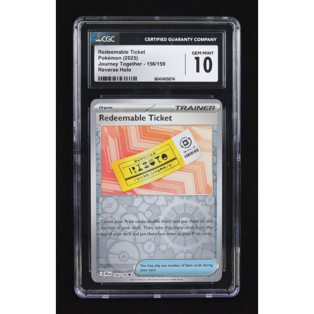 Redeemable Ticket 2025 Pokemon TCG Scarlet & Violet Journey Together #156 REVERSE HOLO (CGC 10) at PristineAuction.com