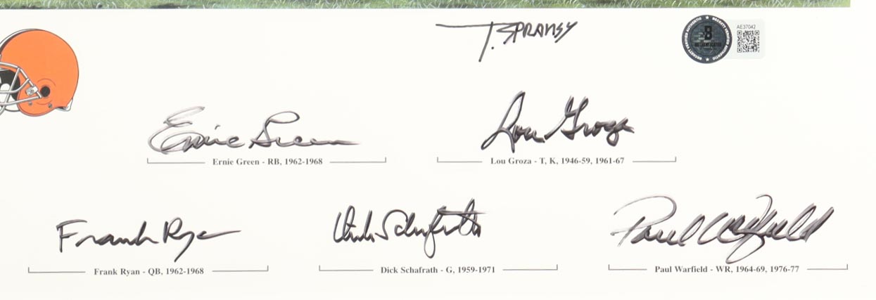 1964 Cleveland Browns Custom Framed Photo Display Signed by (13) with Jim Brown, Gene Hickerson, Leroy Kelly, Lou Groza (Beckett) at PristineAuction.com 1964 Cleveland Browns Custom Framed Photo Display Signed by (13) with Jim Brown, Gene Hickerson, Leroy Kelly, Lou Groza (Beckett) at PristineAuction.com