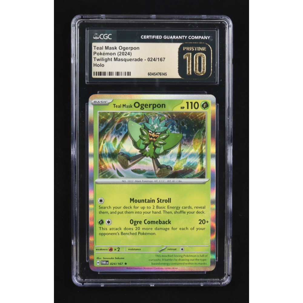 Teal Mask Ogerpon 2024 Pokemon TCG Scarlet & Violet Twilight Masquerade #024 HOLO (CGC Pristine 10) at PristineAuction.com