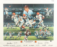 1964 Cleveland Browns Custom Lithograph Display Signed by (13) with Jim Brown, Gene Hickerson, Leroy Kelly, Lou Groza (Beckett) at PristineAuction.com