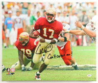 Charlie Ward Signed Florida State Seminoles Canvas Photo Inscribed "Can't Catch Me" (PSA) at PristineAuction.com