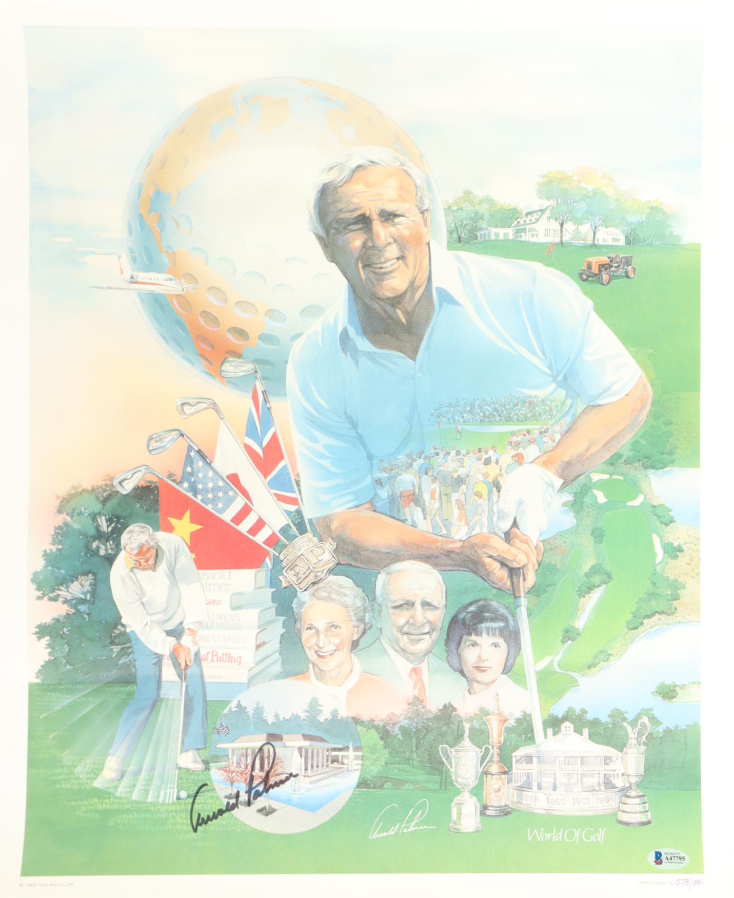 Arnold Palmer Signed LE Custom Lithograph #578/1001 (Beckett) at PristineAuction.com Arnold Palmer Signed LE Custom Lithograph #578/1001 (Beckett) at PristineAuction.com
