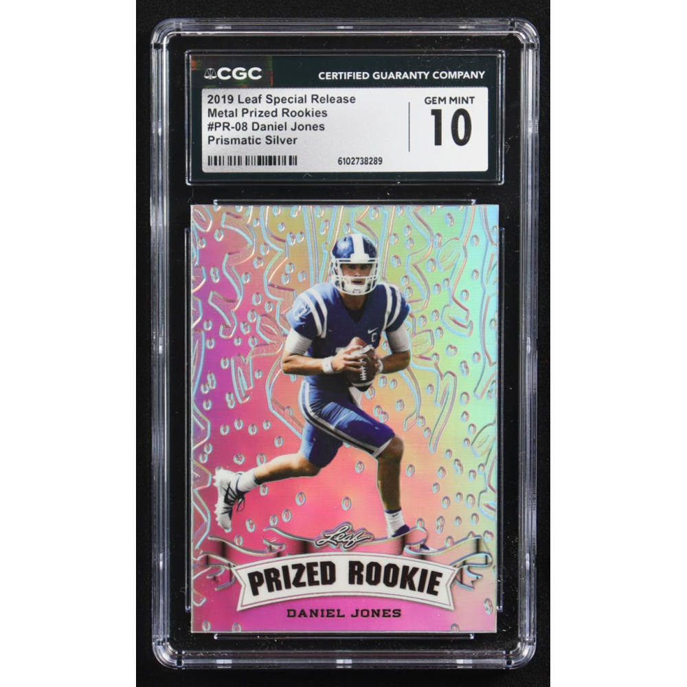 Daniel Jones 2019 Leaf Special Release Metal Prized Rookies Prismatic Silver #PR-08 RC #20/25 (CGC 10) at PristineAuction.com