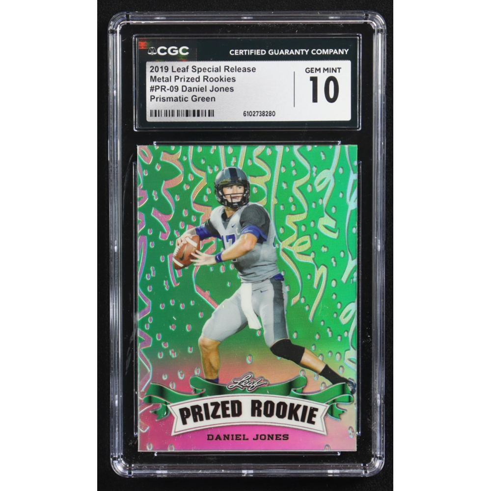Daniel Jones 2019 Leaf Special Release Metal Prized Rookies Prismatic Green #PR-09 RC #5/5 (CGC 10) at PristineAuction.com