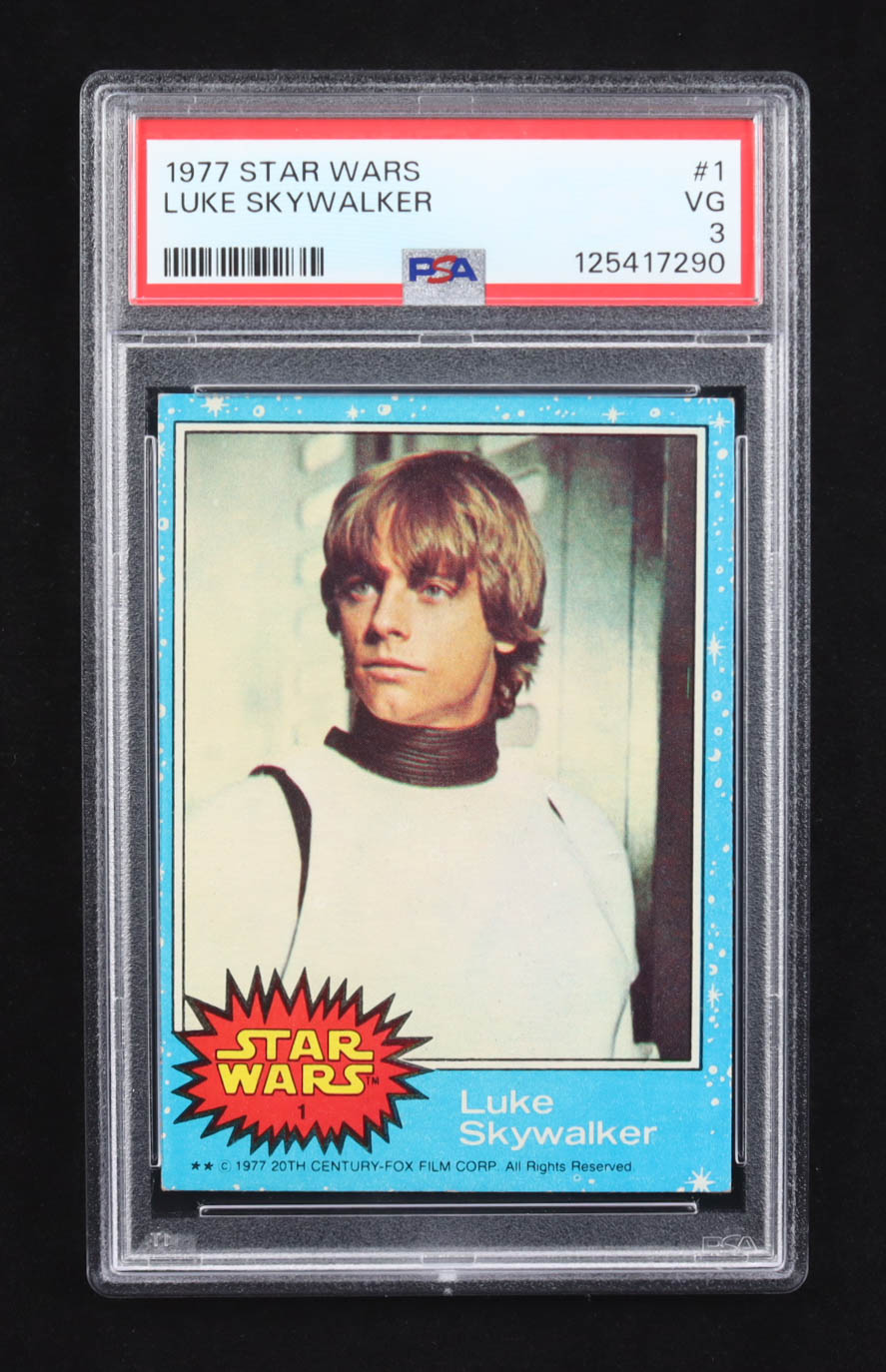 Luke Skywalker 1977 Topps Star Wars #1 (PSA 3) at PristineAuction.com Luke Skywalker 1977 Topps Star Wars #1 (PSA 3) at PristineAuction.com