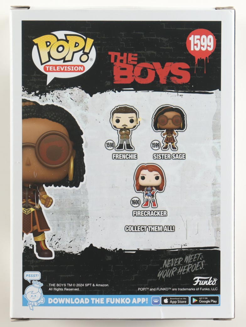 Susan Heyward Signed "The Boys" #1599 Sister Sage Funko Pop! Vinyl Figure (ACOA) at PristineAuction.com Susan Heyward Signed "The Boys" #1599 Sister Sage Funko Pop! Vinyl Figure (ACOA) at PristineAuction.com