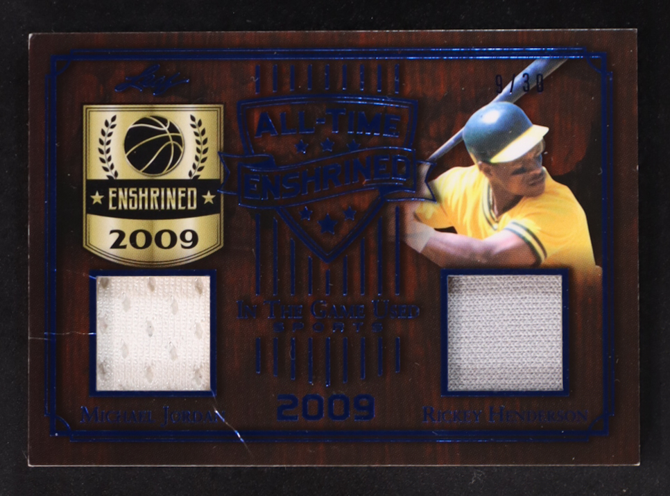 Michael Jordan / Rickey Henderson 2019 ITG Used Sports All Time Enshrined 2009 Dual Memorabilia Blue #ATE404 #9/30 at PristineAuction.com Michael Jordan / Rickey Henderson 2019 ITG Used Sports All Time Enshrined 2009 Dual Memorabilia Blue #ATE404 #9/30 at PristineAuction.com
