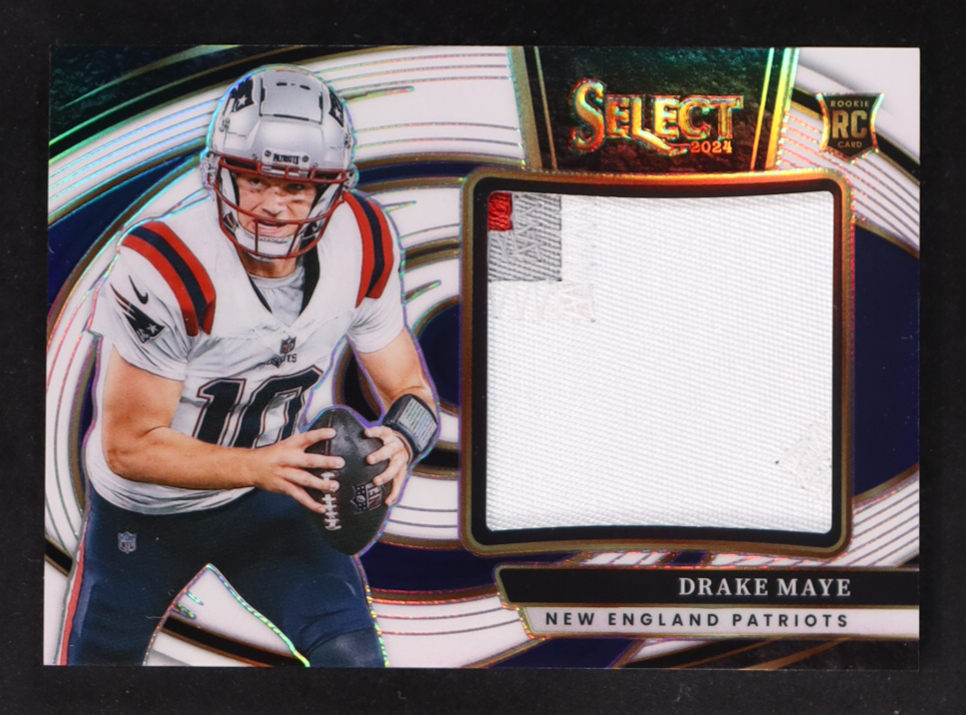 Drake Maye 2024 Select Rookie Memorabilia Prizm White #JRS-DME RC #55/75 at PristineAuction.com Drake Maye 2024 Select Rookie Memorabilia Prizm White #JRS-DME RC #55/75 at PristineAuction.com