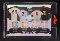 2025 Leaf Spectacular GOATS Quad Materials Platinum #TG-6 #4/15 Willie Mays / Mickey Mantle / Stan Musial / Roberto Clemente at PristineAuction.com