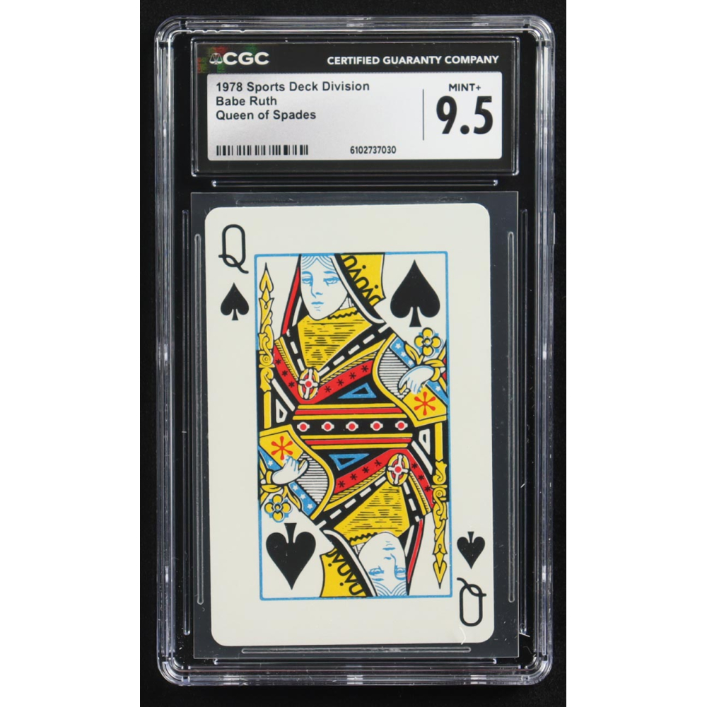 Babe Ruth 1978 Sports Deck Division Queen of Spades (CGC 9.5) at PristineAuction.com