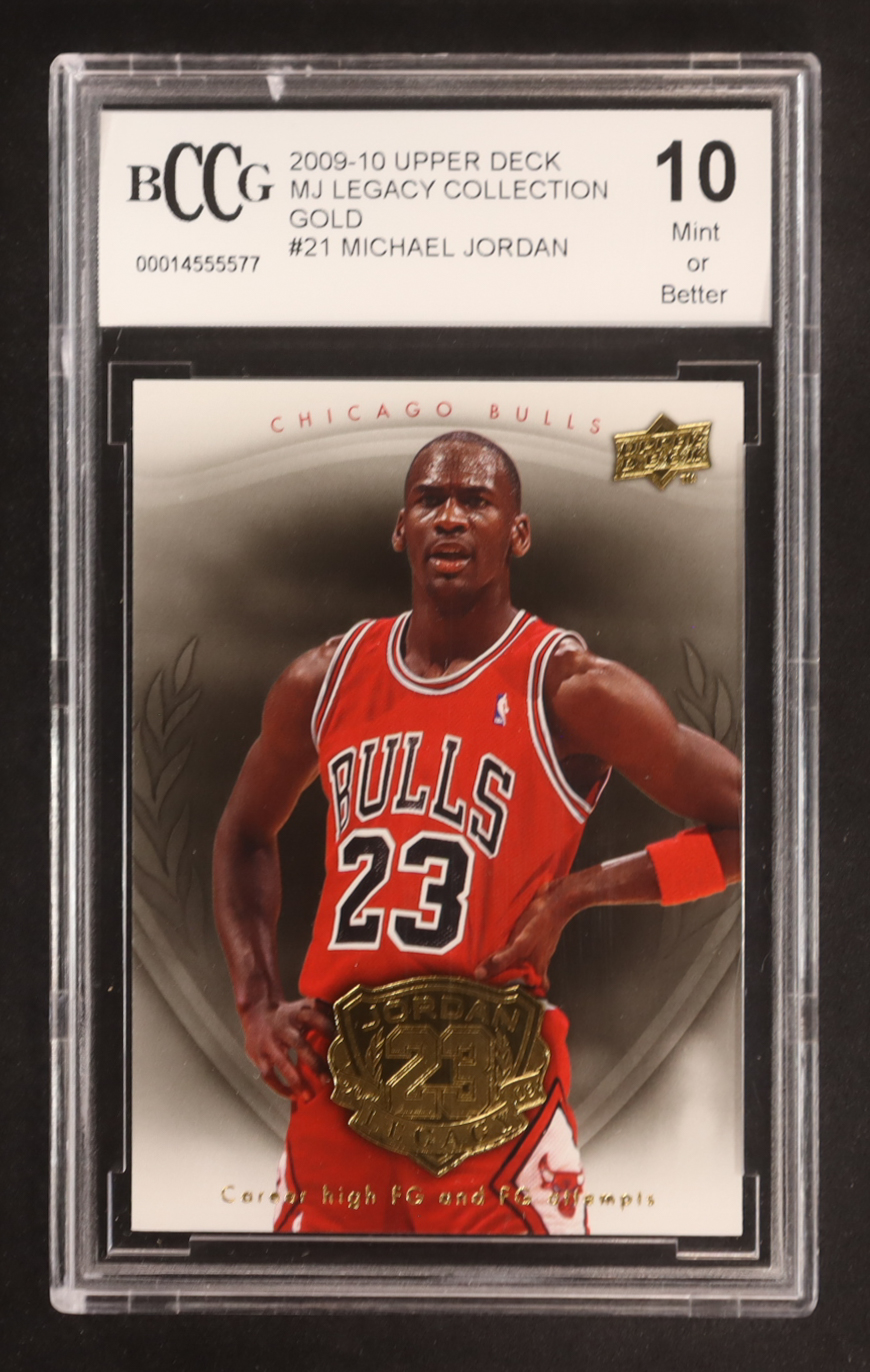 Michael Jordan 2009-10 Upper Deck Michael Jordan Legacy Collection Gold #21 (BCCG 10) at PristineAuction.com Michael Jordan 2009-10 Upper Deck Michael Jordan Legacy Collection Gold #21 (BCCG 10) at PristineAuction.com