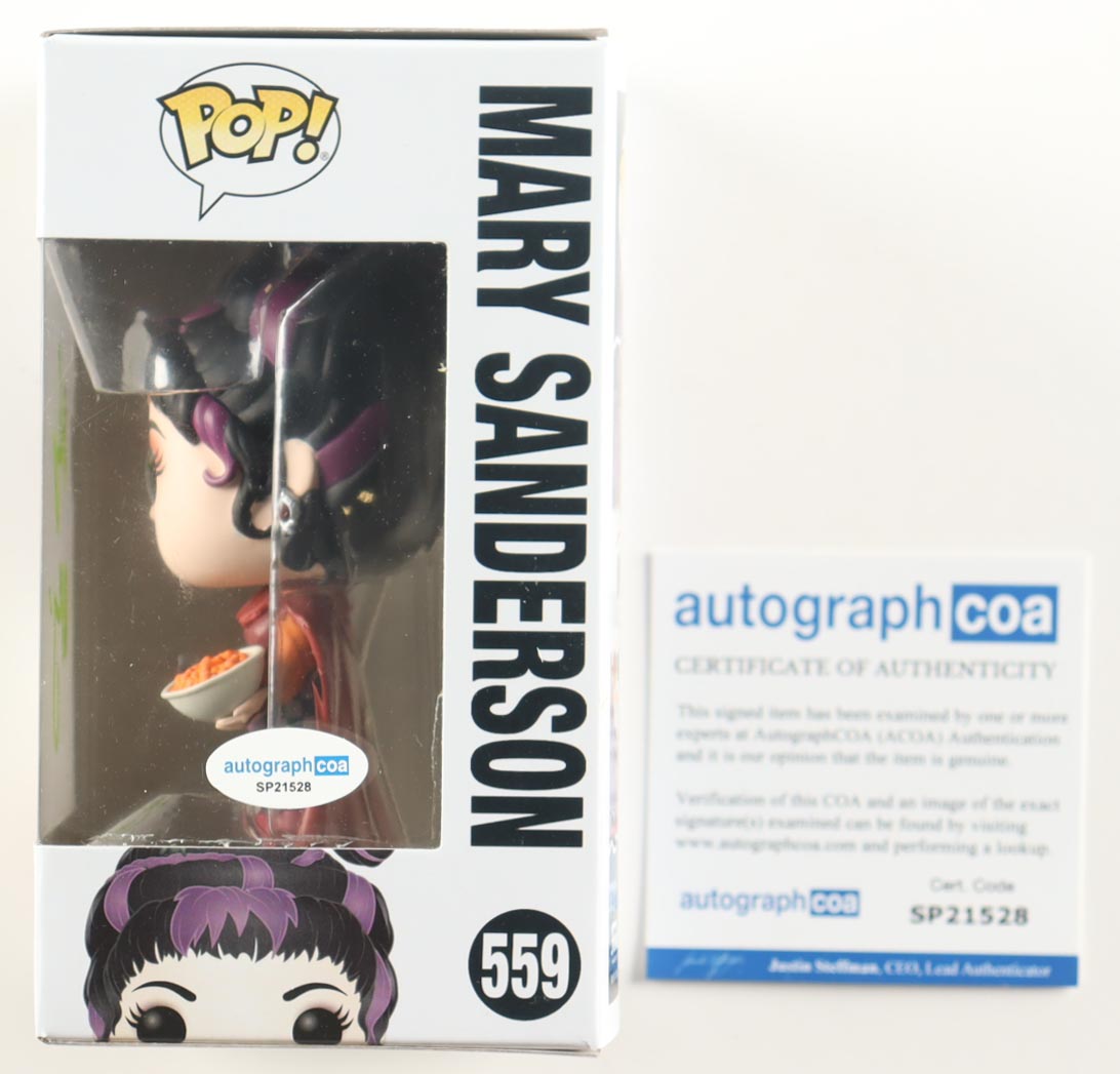 Kathy Najimy Signed "Hocus Pocus" #559 Mary Sanderson Funko Pop! Vinyl Figure (ACOA) at PristineAuction.com Kathy Najimy Signed "Hocus Pocus" #559 Mary Sanderson Funko Pop! Vinyl Figure (ACOA) at PristineAuction.com