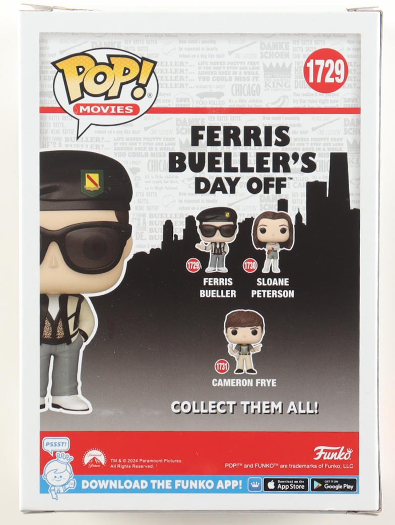 Matthew Broderick Signed "Ferris Bueller's Day Off" #1729 Ferris Bueller Funko Pop! Vinyl Figure (Beckett) at PristineAuction.com Matthew Broderick Signed "Ferris Bueller's Day Off" #1729 Ferris Bueller Funko Pop! Vinyl Figure (Beckett) at PristineAuction.com